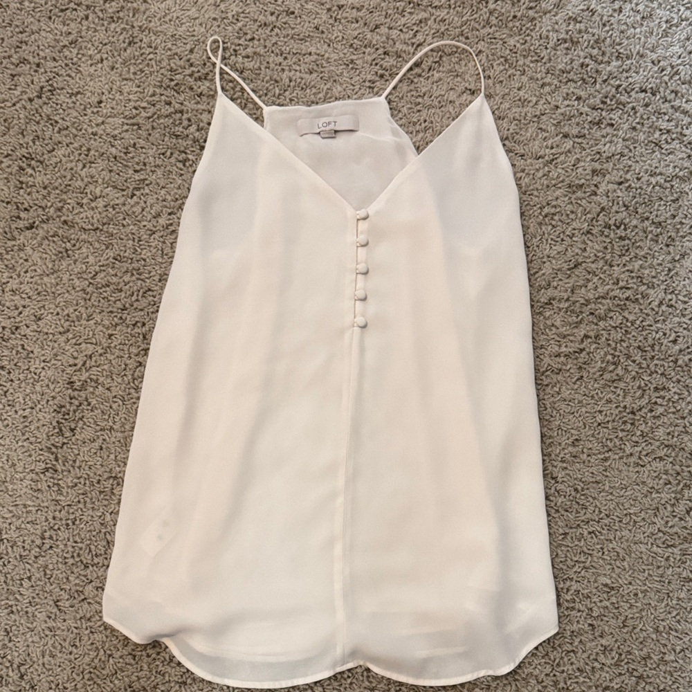 LOFT Cream Button-Front Camisole